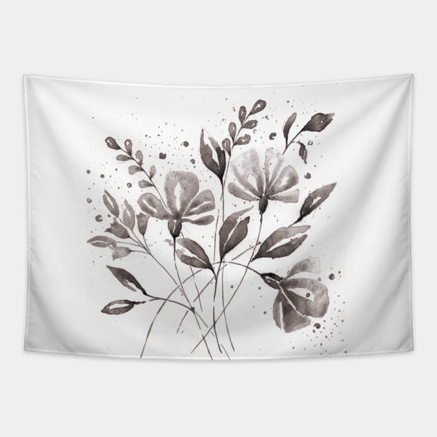 Silver and Green - BW - Full Size Image Tapestry by Paloma Navio