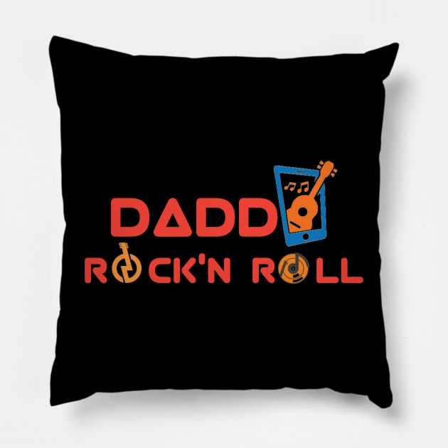 daddy rock'n roll Pillow by Boby Brown