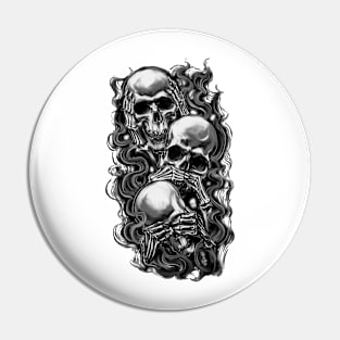 Hear No Evil monochrome Pin