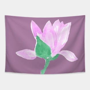 flower, floral, magnolia, plant, ecology, environment, nature, natural, watercolor, art, painted, hand-drawn Tapestry