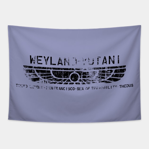 Weyland Yutani distressed, black text Tapestry by obstinator