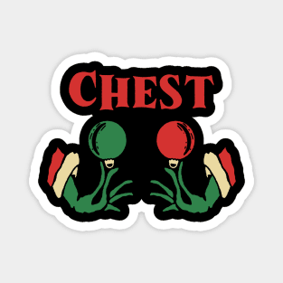 Chest Nuts Funny Christmas Magnet