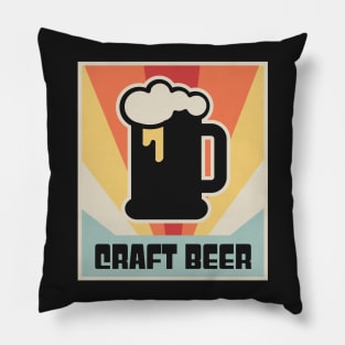 Vintage Craft Beer Poster Pillow