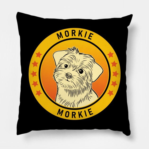 Morkie Dog Portrait Pillow by millersye