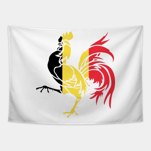 Belgium Rooster Tapestry by Wickedcartoons