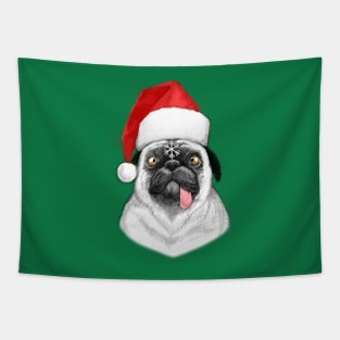 christmas pug Tapestry