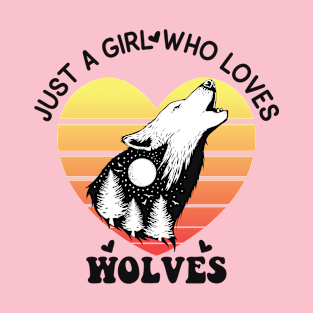 Just a Girl Who Loves wolves wolf lover Gift T-Shirt