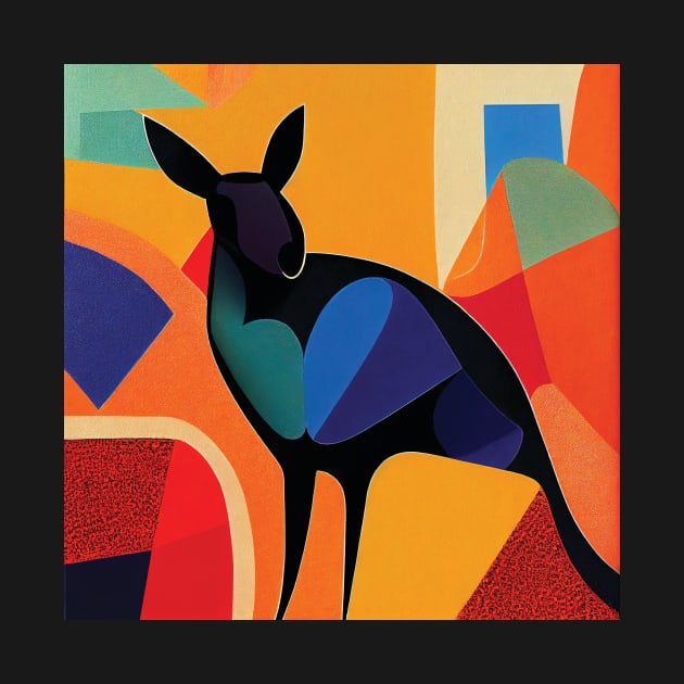 Abstract Kangaroo Contemporary Art by Geminiartstudio