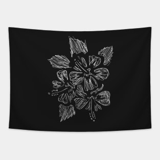 Dark and Gritty Hibiscus Flower Tapestry