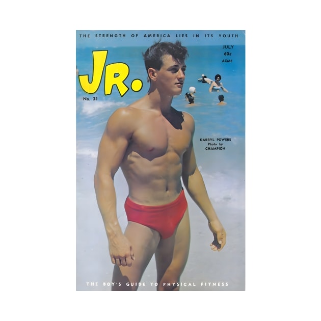 JR. JUNIOR feat Darryl Powers - Vintage Physique Muscle Male Model Magazine Cover by SNAustralia