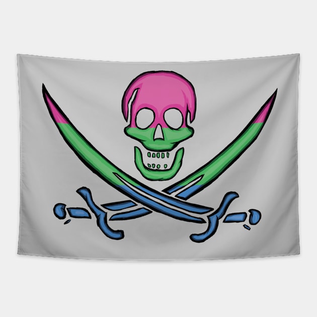 Polysexual Pirate Pride Tapestry by BeSmartFightDirty