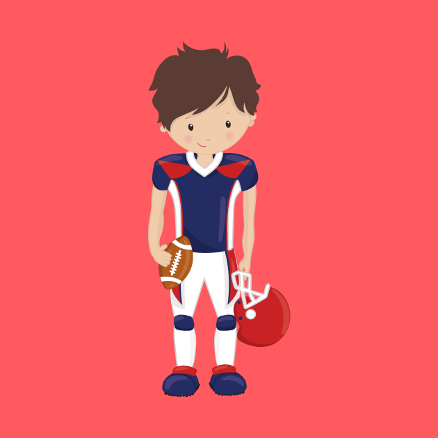 Rugby, American Football, Cute Boy, Brown Hair by Jelena Dunčević