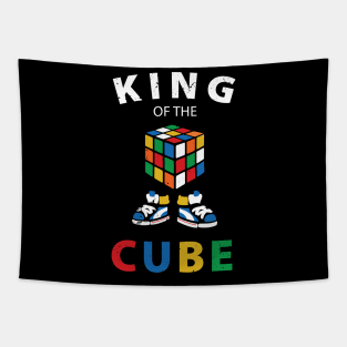 King Of The Cube Rubik's Rubiks Cube Rubik Cube Retro Colorful Cube Game Fun Gift for Cuber Spinning Rubix Tapestry