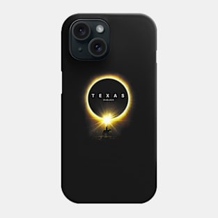 2024 Solar Eclipse Seen From The State Of Texas For Cowboys Phone Case