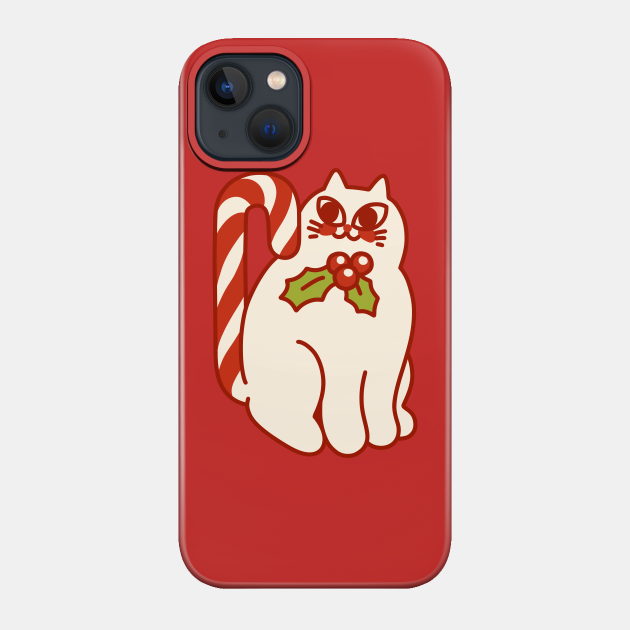 Cat With the Candy Cane Tail - Christmas - Phone Case