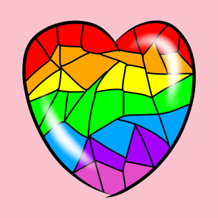 Cracked rainbow heart T-Shirt