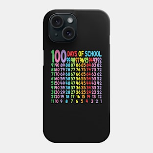 Cute 100Th Day Of School Teacher Kids 100 Days Math Numbers Phone Case