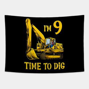 I'm 2 - time to dig - excavator 2 year old birthday Tapestry