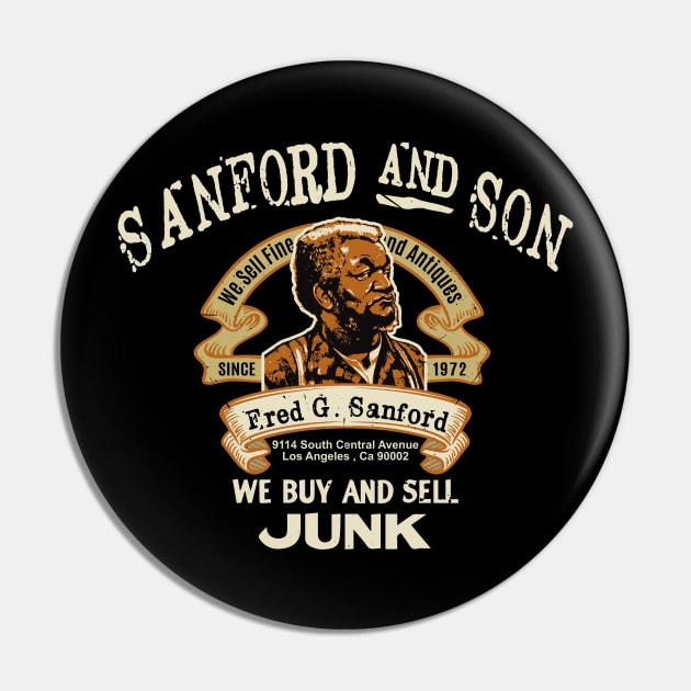 Fred Sanford Seller of Fine Second Hand Junk Sanford and Son Pin by Alema Art