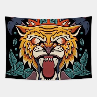 Tiger with Axes Tapestry