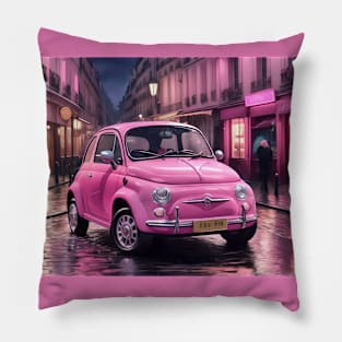 Pink Fiat 500 Pillow