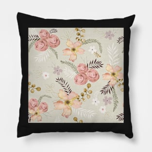 Rose Delight on Cream Pillow