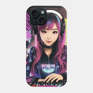 Female DJ Japanese Cyberpunk Vibes! Phone Case