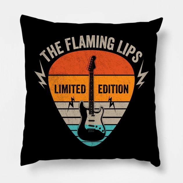 Vintage Flaming Name Guitar Pick Limited Edition Birthday Pillow by Monster Mask