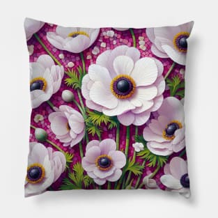 Anemone Flowers Pillow