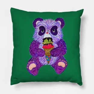 Purple Panda with Ice Cream Cone Pillow