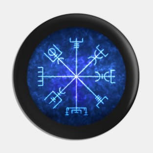 Vegvisir, Icelandic Magical Stave Wrought in Ice Fire Pin