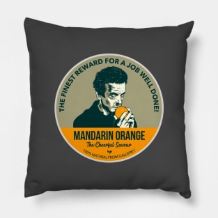 Mandarin Orange Label Pillow