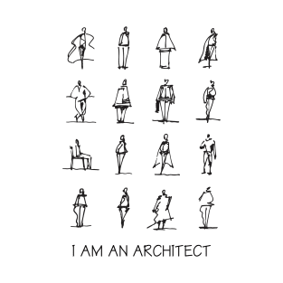 I Am An Architect. People sketches Black T-Shirt