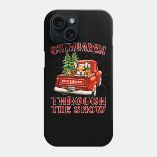 Christmas Chihuahua Through The Snow Dog Santa Truck Tree Phone Case