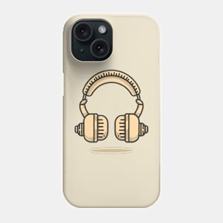 Line art of an old headphones Phone Case