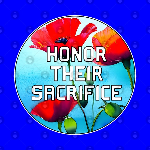 Honor Their Sacrifice Memorial with Red Poppy Flowers Pocket Version (MD23Mrl006d) by Maikell Designs