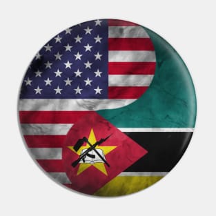 USA and Mozambique Dual Flag Yin Yang Combination Pin