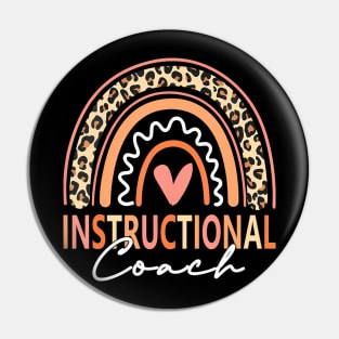 Instructional Coach Leopard Rainbow Supplies Back To School Pin