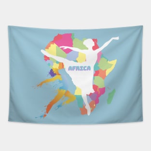 Dancing Map of Africa Tapestry