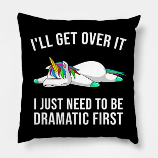 Funny Unicorn Lover Gift  Cute Drama Queen Girls Kids Women Pillow