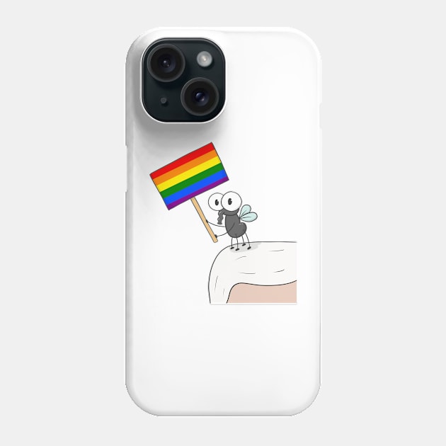 Pride Flag Fly on Mike Pence's Head Phone Case by kiramrob