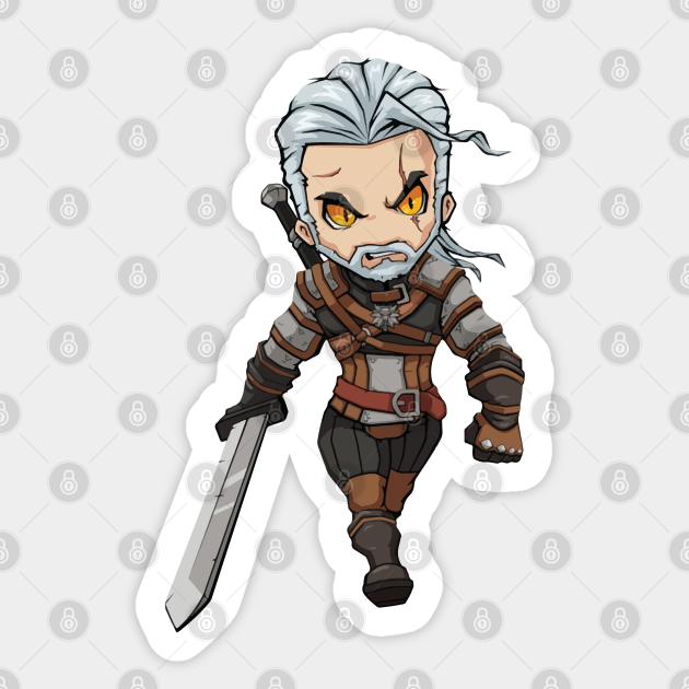 Geralt Anime - Witcher - Sticker | TeePublic Geralt Anime - Witcher - Sticker | TeePublic