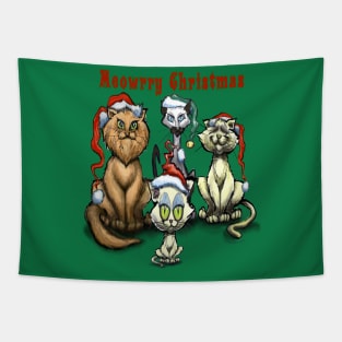 Meowrry Christmas Tapestry