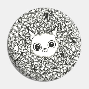 Cat and fish Pin