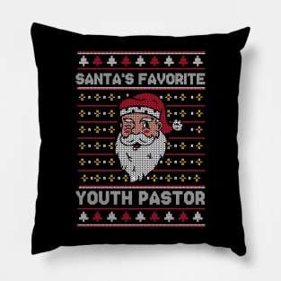 Santa's Favorite Youth Pastor // Funny Ugly Christmas Sweater // Church Holiday Xmas Pillow