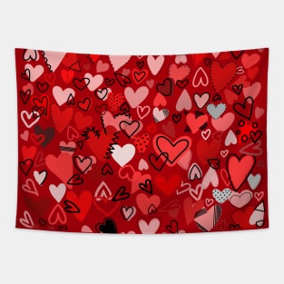 RED HEARTS Tapestry