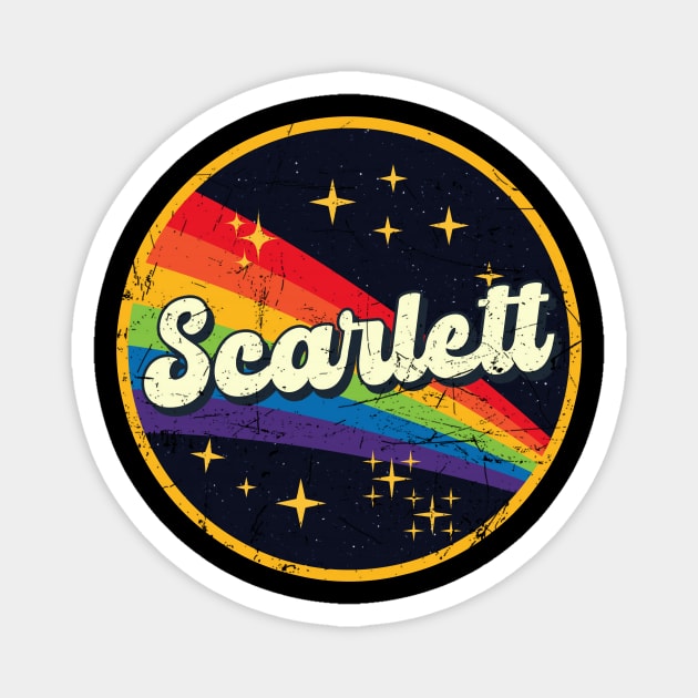 Scarlett // Rainbow In Space Vintage Grunge-Style Magnet by LMW Art