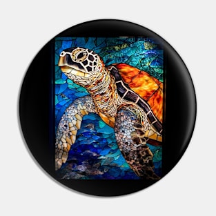 Sea turtle face Pin