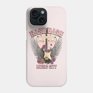 Vintage Nash Bash Nashville Tennesee Guitar and Roses Phone Case