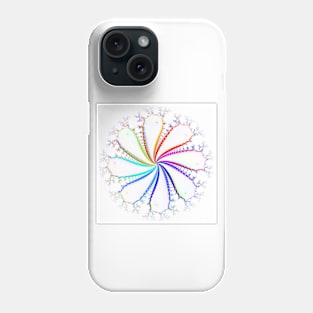 radial rainbow on white Phone Case